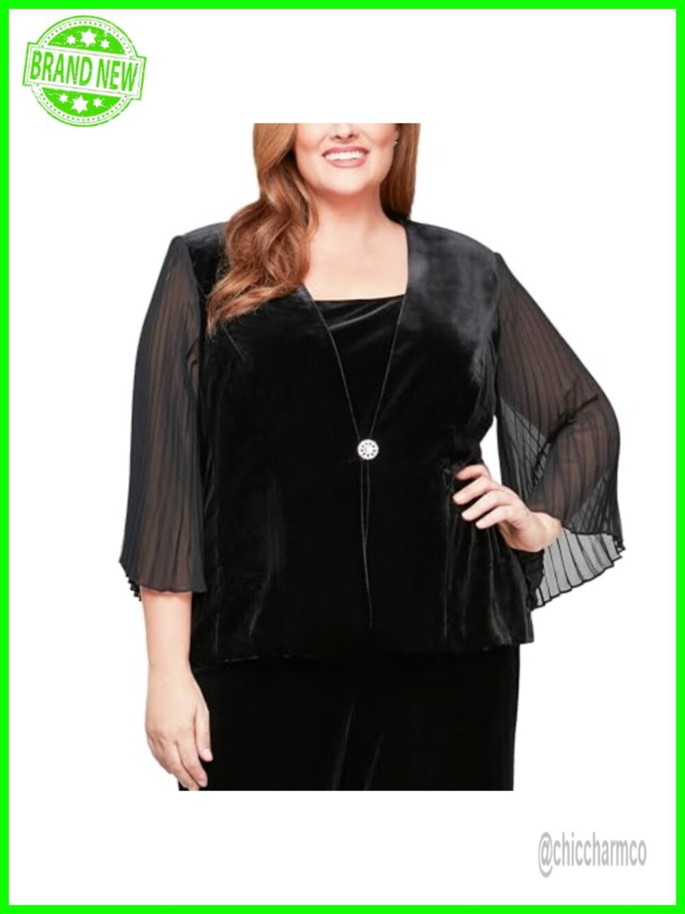 Plus Size Velvet Twinset Dress Jacket with Scoop Tank Formal Evening